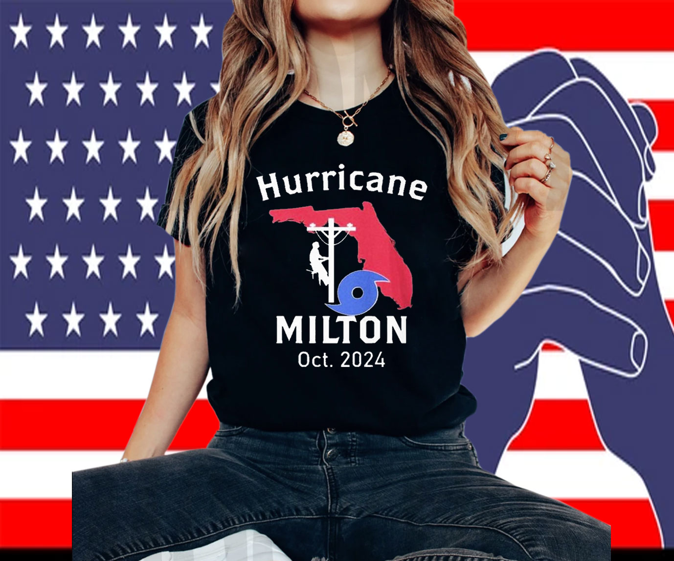 United State Hurricane Milton Lineman Oct 2024 Shirt