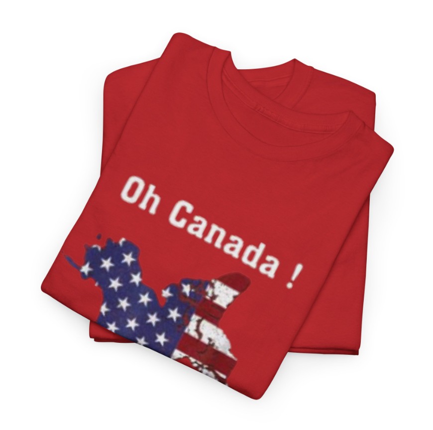 President Trump Saying Oh Canada Map American Flag T-Shirt