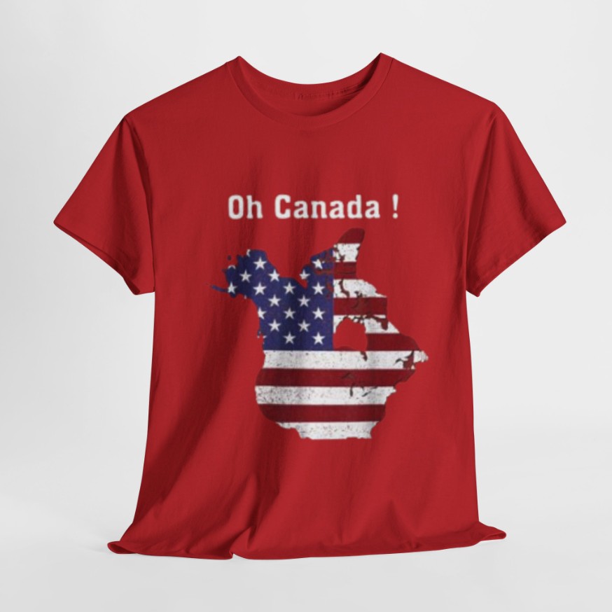 President Trump Saying Oh Canada Map American Flag T-Shirt