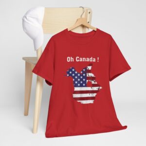 President Trump Saying Oh Canada Map American Flag T-Shirt