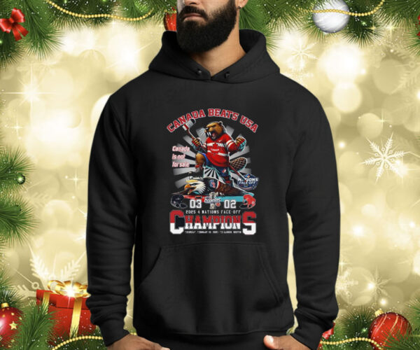 Canada Beats Usa 3-2 2025 4 Nations Face-off Champions Shirt