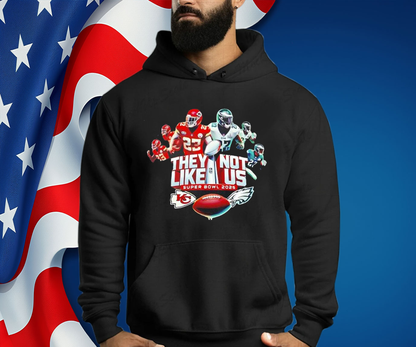 Kansas City Chiefs vs. Philadelphia Eagles Super Bowl 2025 they not like us shirt