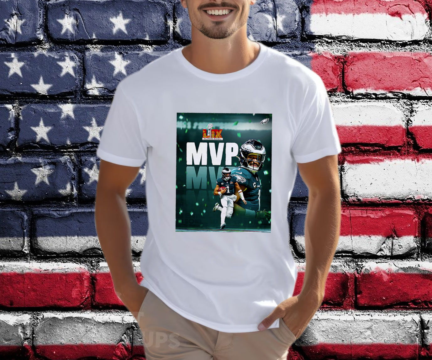 Super Bowl LIX 2025 Philadelphia Eagles Jalen Hurts MVP graphic shirt