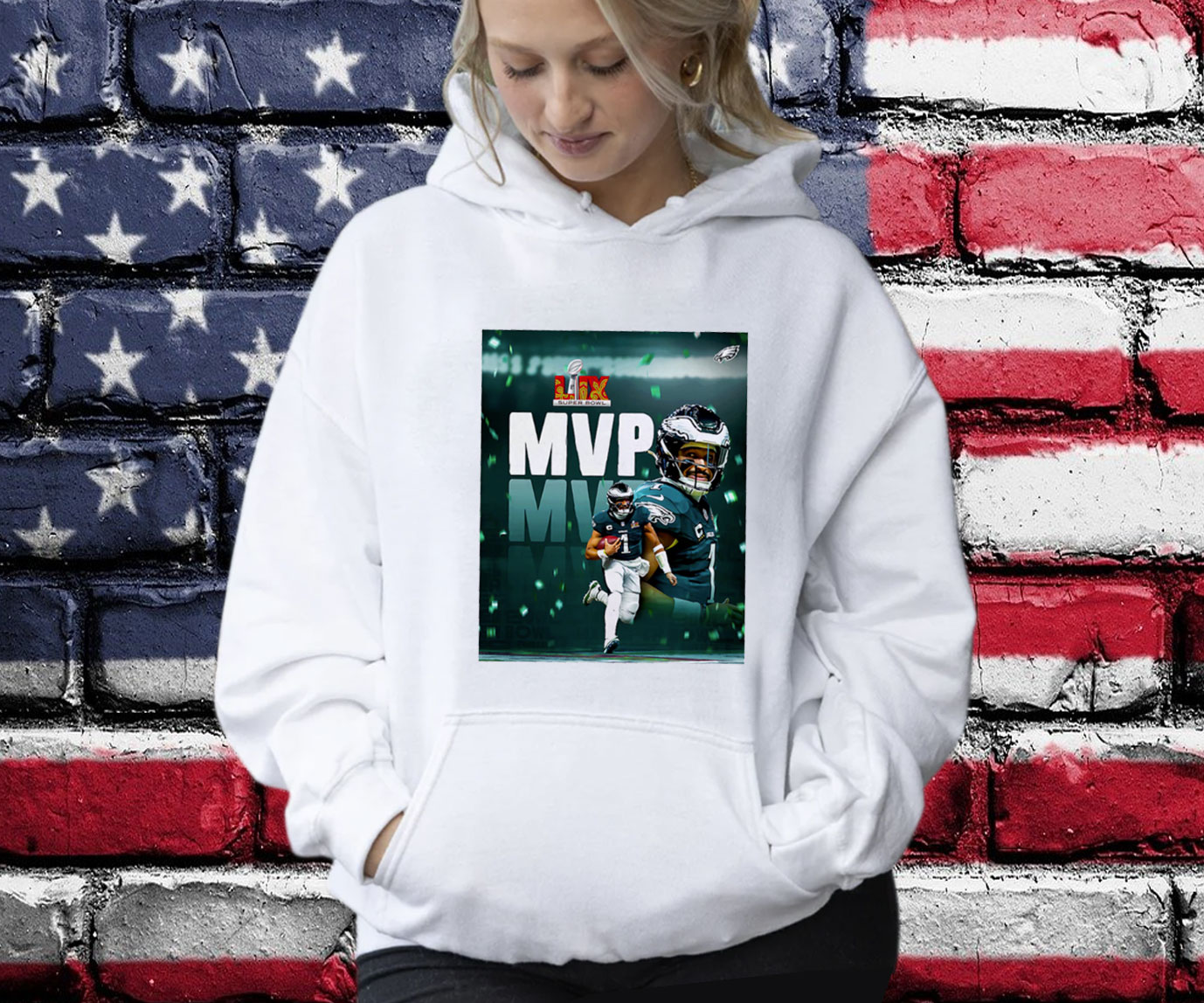 Super Bowl LIX 2025 Philadelphia Eagles Jalen Hurts MVP graphic shirt