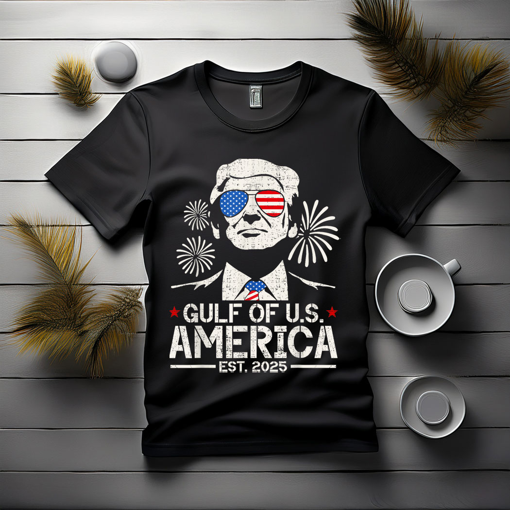 Funny Trump Gulf Of USA America 2025 Happy 4th Of July Trump T-Shirt